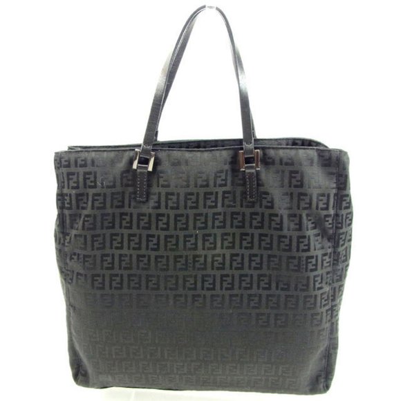 Fendi Tote bag Zucchino Black Woman Authentic Used Y5192